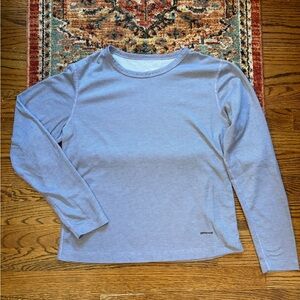 Patagonia capilene womens Blue Striped long sleeve shirt size small